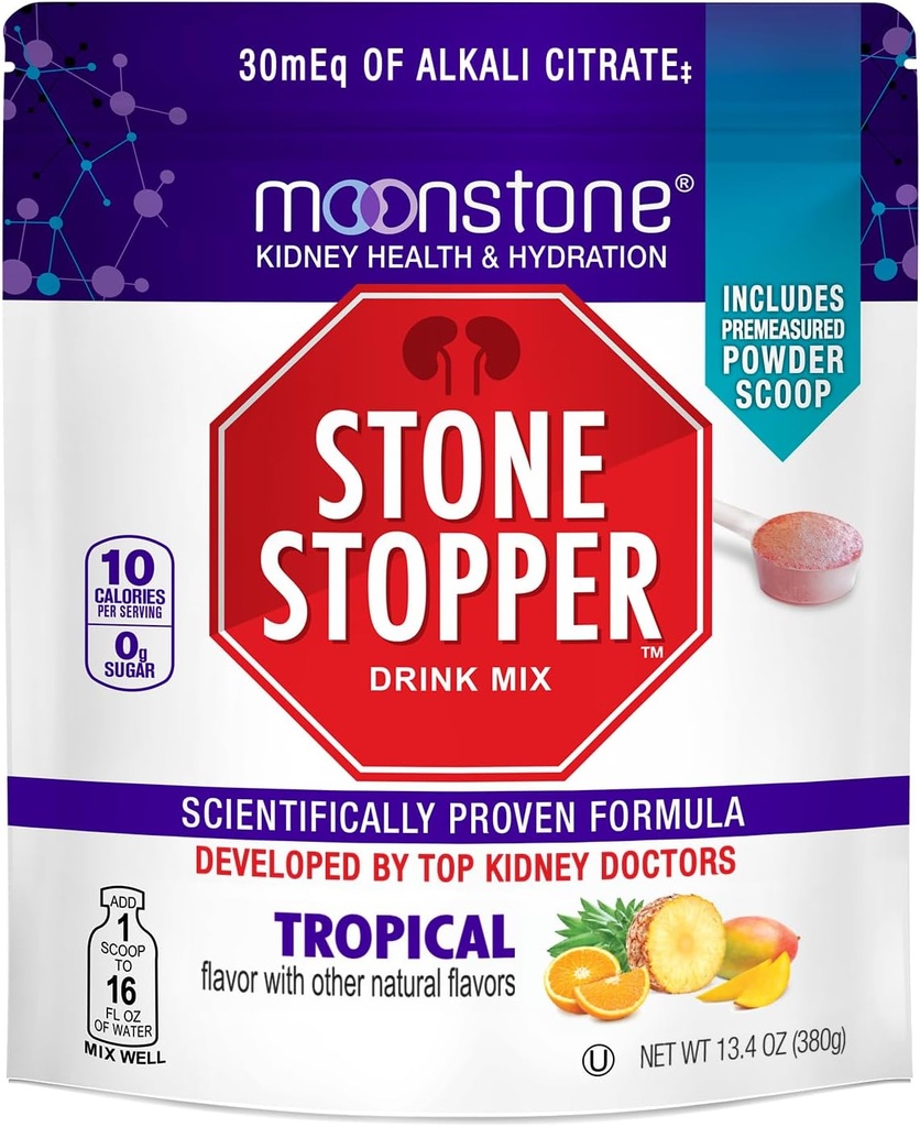 Stone Stopper Drink Mix, Tropikal, Kidney Stone Önleme, Kalsiyum Oxalate Protector, alkali Citrate Support, Urologists tarafından Hydration ve Support Kidney Health, 30 Day Supply