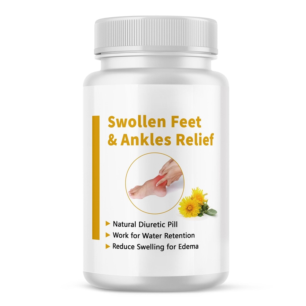 Swollen Feet and Ankles Relief for Edema, Water Retention, Reduce Swelling Legs, Natural Diuretic Pill for Leg and Foot Comfort, 60 Capsules