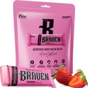 Braven Bar Strawberry Energy Bars (1.59 oz, 10 Paket) – Enerji Chews Alternatif 5g Protein ile - Koşu, Yürüyüş ve Spor - Gluten Free Snacks - Bars Protein