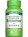 Doğanın Gerçek Vitamini B Kompleks Plus C | 100 Caplets | Vegan, Non-GMO & Gluten Ücretsiz Supplement Supplement