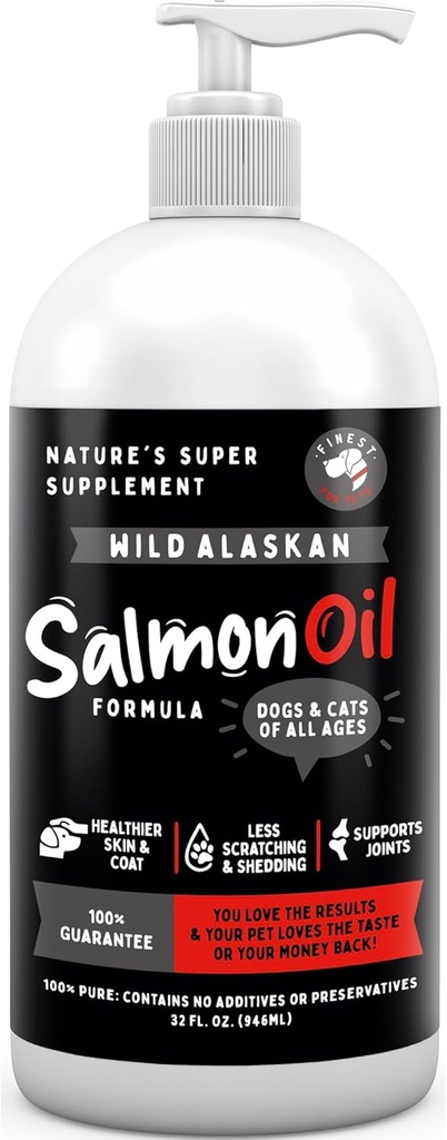 Köpekler ve Kediler için Hayvanlar için en iyi petrol - Pollock & Salmon ile Hassas Skin & Coat Health için. EPA & DHA Ease Itching, Supports Joint, Immune & Heart Health (32oz)