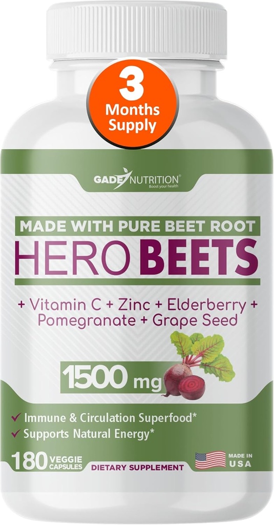 Gade Beslenme Kahramanları - Arıt Kök Kapsülleri 1500 mg - Organik Arıt Kök Toz + Vitamin C çinko, Yaşlılar, Pomegranate, Grape Tohumu - 3 Ay Supply
