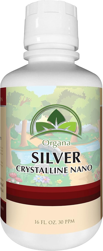 Organa Crystalline Nano Colloidal Silver - Immune Support - Ultimate Bio Active Supplement Solution - Plata Coloidal - 16 Ounces - 30 PPM