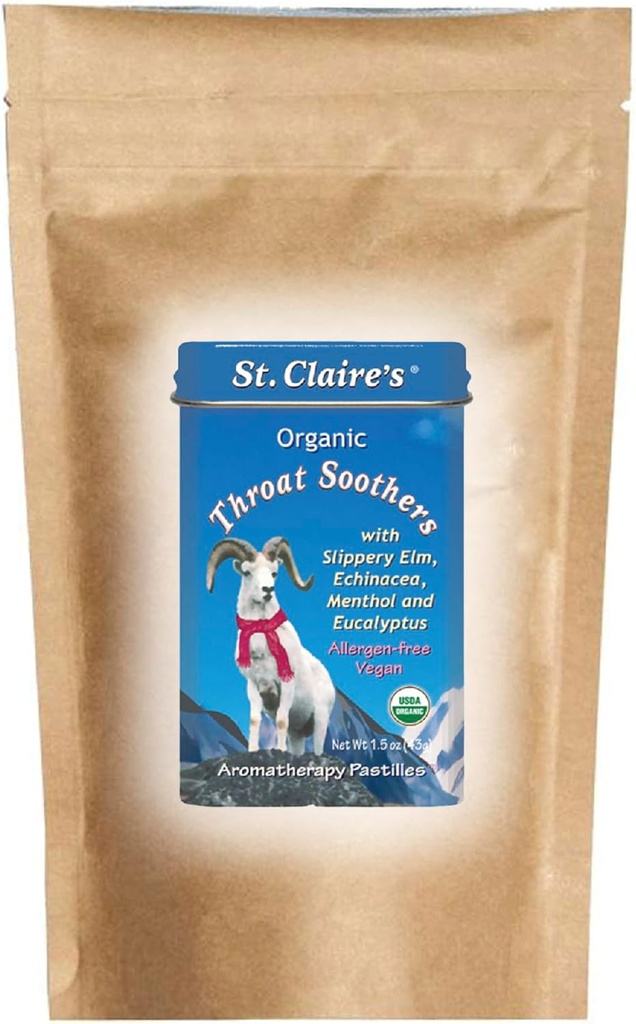 St. Claire's Organics Throat Soothers (8 Ounce Refill Bag) Gluten-Free, Vegan, GMO-Free, Plant-Based, Allergen-Free | Made in Our Allergen-Free Tesis