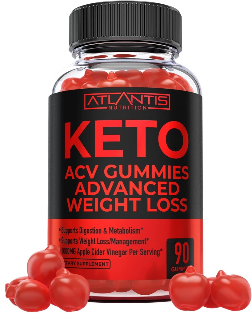 Kilo kaybı için Atlantis Beslenme Keşfetleri - Destekler Digestion, Kilo Kaybı, Detox & Cleansing - Apple Cider Vinegar Gummies 1000MG ACV Per Service ile formüle edildi - 90 Count Count