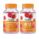 Lifeable Magnesium + Vitamin B12, Gummies Bundle - Great Tasting, Vitamin Supplement, Gluten Free, GMO Free, Chewable Gummy