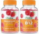 Lifeable Magnezyum + Vitamin B12, Gummies Sche - Great Tasting, Vitamin Supplement, Gluten Free, GMO Free, Chewable Gummy Gummy