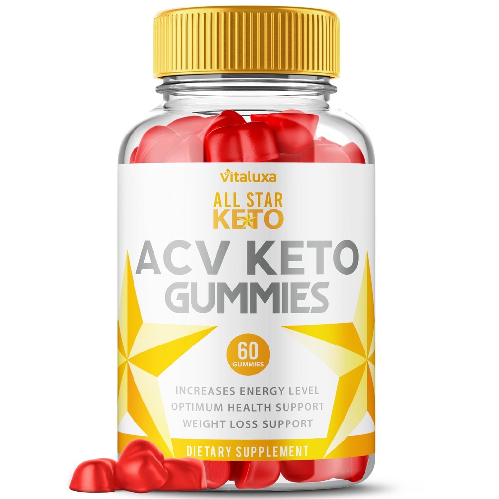 Tüm Star Keto ACV Gummies, Allstar Keto Gummies Gelişmiş Kayıp Tamam Destek Yönetimi ACV+BHB Formula, AllStarKeto Wait Premium Vitamini Max Strength Energy for Men Women (60 Gummies)