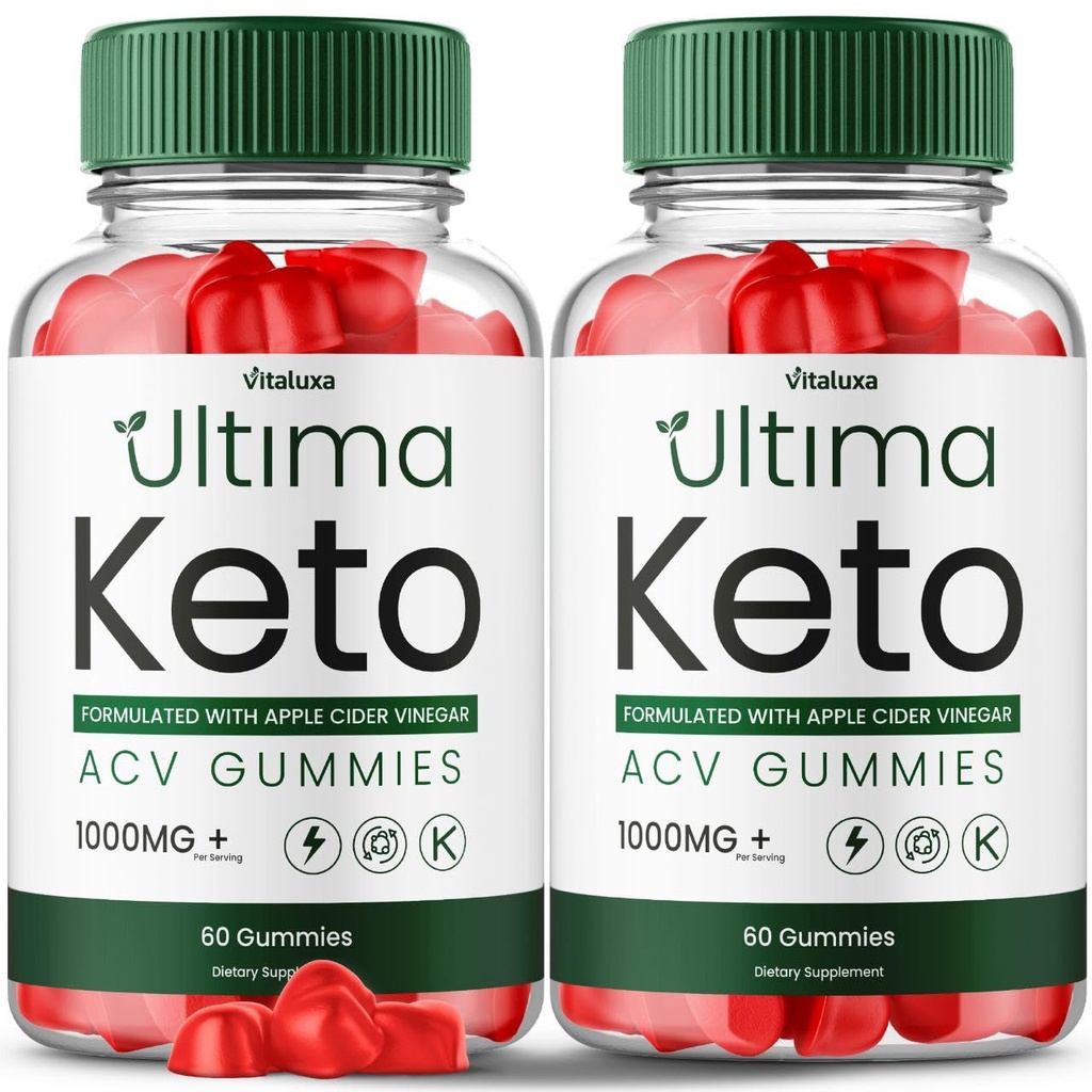 (2 Pack) Ultima Keto ACV Gummies - Ultimate Keto Plus ACV Apple Cider Vinegar 525 MG Per Gummy, Ultimaketo+ACV Tamam All Natural Premium Malzemeler Gelişmiş Formula (120 Gummies)