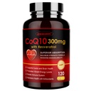 ZEBORA CoQ10-300mg with Trans-Resveratrol, PQQ & Vitamin E - High Absorption Coenzyme-Q10 with BioPerine - Powerful Antioxidant for Heart & Energy-Production,120 Veggie Capsules