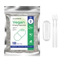 Boş Vegan Capsules Boyutu 0 - (100 Kont) Boş Kapsüller DIY Sebze Kapsülü - Veggie Boş Caps 2 Micro Lab Spoons