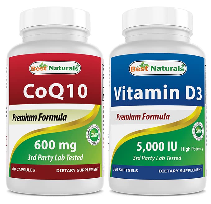 Best Naturals CoQ10 600 mg & Vitamin D3 5000 IU