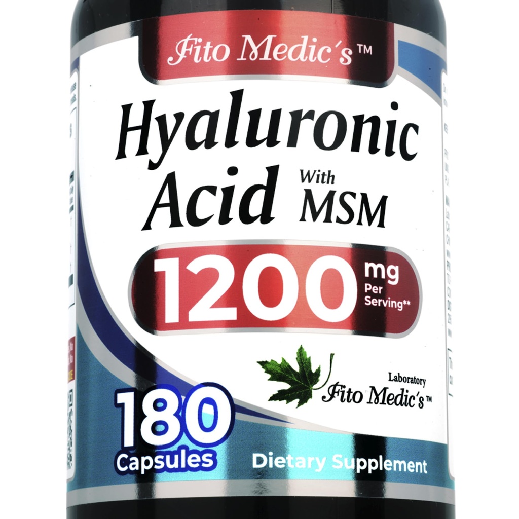 FITO MEDIC'S Lab | Hyaluronic Acid | Hyaluronic Acid Capsules | with MSM- 1200 mg per Serving, 180 Capsules | Acido hialuronico | Ultra high Absorption s.