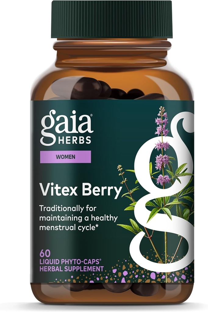 Gaia Herbs Vitex Berry - Supports Hormone Balance & Fertility in Women - 60 Vegan Liquid Phyto-Capsules (30-Day Supply)