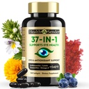 37 in 1 Eye Vitamins with Lutein and Zeaxanthin Supplement – Eye Supplement with CoQ10, Omega-3, Minerals Eye Health Support for Adults and Seniors, Daily Vision Supplement, 120 Black Softgels