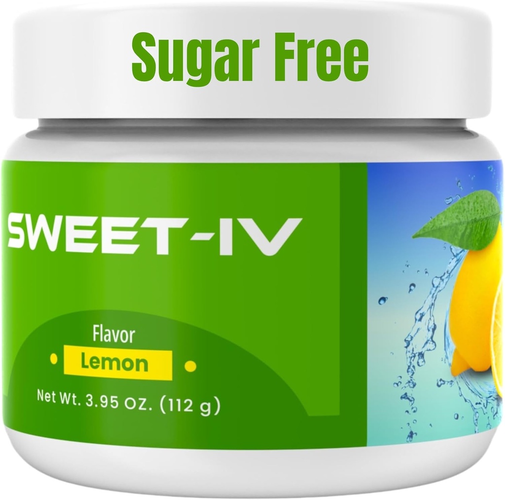 Sweet IV Electrolyte Powder – 3.9g Serving Flavored Drink Mix Magnesium, Copper – 40 Servings Magnesium Powder for Sports Enthusiasts, Athletes – Delicious and Refreshing (Lemon)