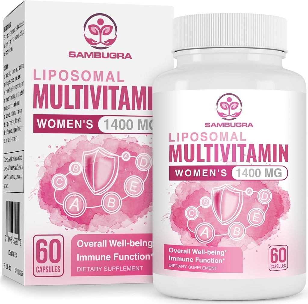 Liposomal Multivitamin for Women 1400MG - Womens Daily Multi Vitamins Συμπληρώματα με σίδηρο, βιταμίνη Α, C, D, E και B Complex για ανοσοποιητική υγεία, Hair & Skin Support for Women 18+,60 Vegan Κάψουλες