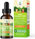 Çocuklar DHA Omega 3 Drops - Fatty Asits Omega 3 6 9 Beyin için, Immune Strength & Vision - Sağlıklı Sinir Sistemi ve Oda Desteği için Beslenme DHA - EPA & ALA ile Sıvı Supplement - 2 Fl Oz
