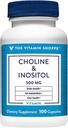 The Vitamin Shoppe Choline & Inositol 500MG, Once Daily Supplement for Fat Μεταβολισμός & Εγκεφαλική Υγεία (100 Κάψουλες)
