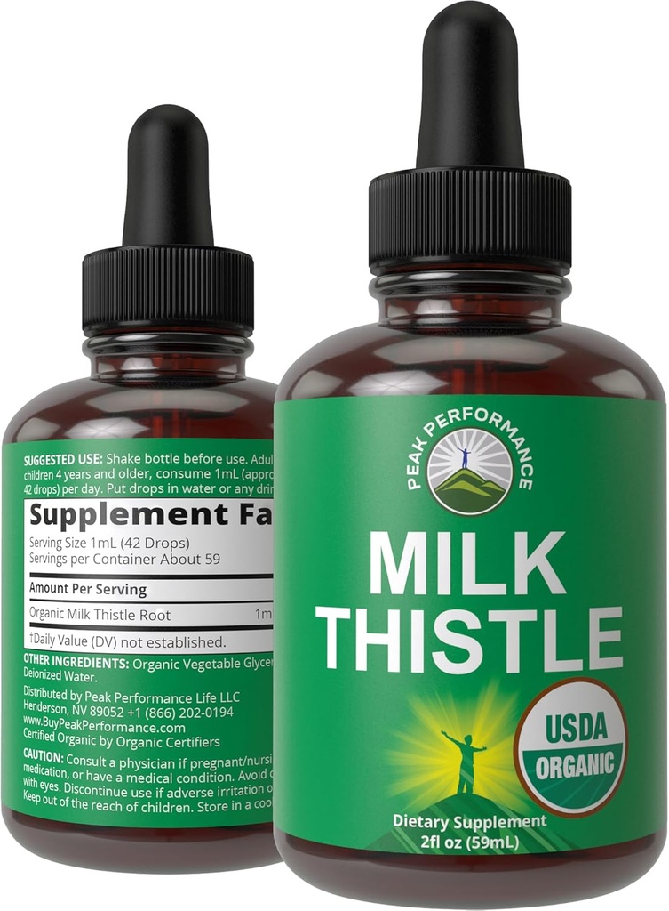 USDA Organik Süt Butle Extract Vegan Liquid Drops. Liver Detox Herbal Supplement. Zero Sugar, Great for Digestion and A Cleanse. Pure Organic Milk Butle Tincture Supplements for Women and Men