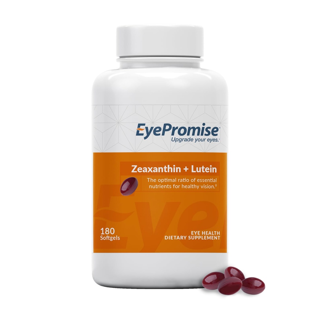 EyePromise Zeaxanthin & Lutein Eye Vitamin - 180 Softgels, 90-Day Supply - Eye Health Supplement with 10mg Zeaxanthin & 10mg Lutein to Support Healthy Vision