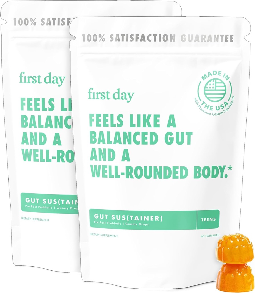 Tribiotic Gummies – 3-σε-1 Prebiotic, Probiotic & Postbiotic συμπλήρωμα – Υποστηρίζει Digestive, δέρμα, στοματική & ανοσοποιητική υγεία, Απορρόφηση & ανάπτυξη των θρεπτικών συστατικών – 60-Day Supply