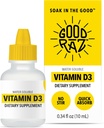 Yetişkinler için D3 Vitamini 4-Month Supply - Su-plastik Sıvı Vitamin D, Non-GMO, Kosher Supplement - Absorb, No Stir, Flavorless D3 Yiyecek veya İçecek için sıvı
