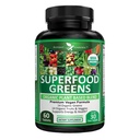 Potent Garden Organik Superfood Greens, Meyve ve Veggies, Alfalfa, Beet Root & Tart Cherry ile Vitaminler ve Antioksislerde Zengin, Enerjiyi Güçlendirmek İçin Zengin, Immunity & Gut Health, Greens Tabletleri 60 Ct Health, Greens Tabletleri