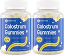 Bovine Colostrum Supplement Gummies -% 60 En yüksek IgG, Lactoferrin, Probiyotikler ve Prebiyotikler Yetişkinler ve Çocuklar için, Vanilla Flavor & Sugar Free, 2 Pack
