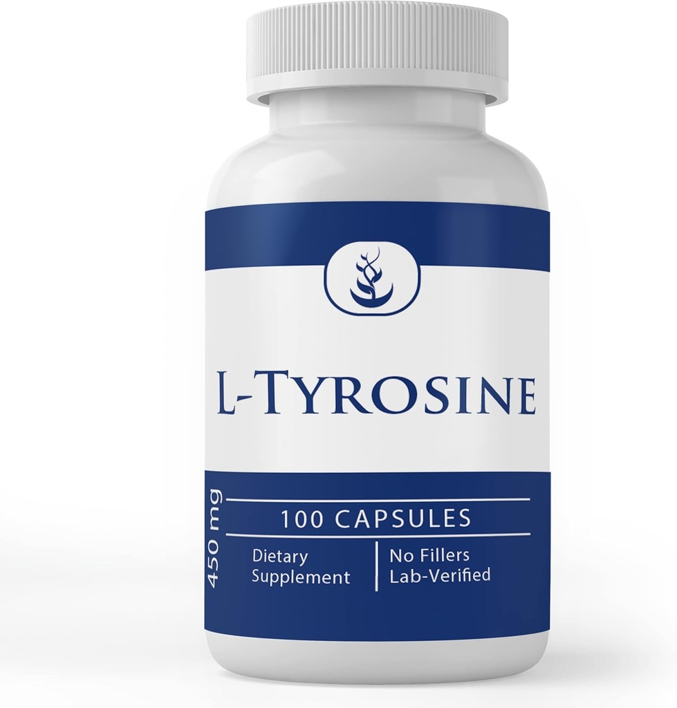 Pure Original Materialss L-Tyrosine (100 Capsules) Her zaman Pure, Nomixs Or Fillers, Lab TY