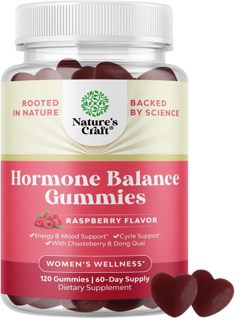 Ισορροπία ορμονών για τις γυναίκες Gummies όλων των ηλικιών - PMS συμπλήρωμα υποστήριξης για τις γυναίκες για την υποστήριξη εμμηνορρυσιακό κύκλο & ορμονική ισορροπία Εμμηνόπαυση & Mood swings με βιταμίνη B6 & Dong Quai - 120 μάσημα