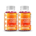 Vitamatic Magnesium Citrate Gummies 600mg per Serving - 60 Count - Προάγει την υγιή χαλάρωση, τους μυς, τα οστά, και την ενεργειακή υποστήριξη (πακέτο του 2)