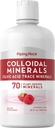 Piping Rock Colloidal Minerals Liquid | 32 fl oz | Fulvic Acid | 70 Plant Derived Trace Minerals | Raspberry Flavor | Vegetarian, Non-GMO, Gluten Free Supplement