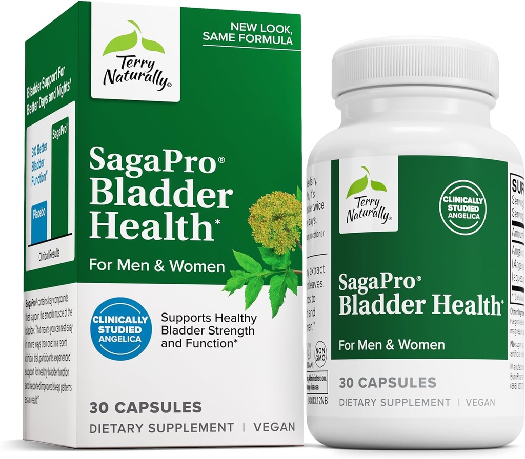 Terry φυσικώς φασκόμηλοPro Bladder - συμπλήρωμα στήριξης της ουροδόχου κύστης - συμπλήρωμα διατροφής με εκχύλισμα φύλλων Angelica - κάψουλες Vegan για να βοηθήσει την ουρική λειτουργία & υγεία - 30 κάψουλες