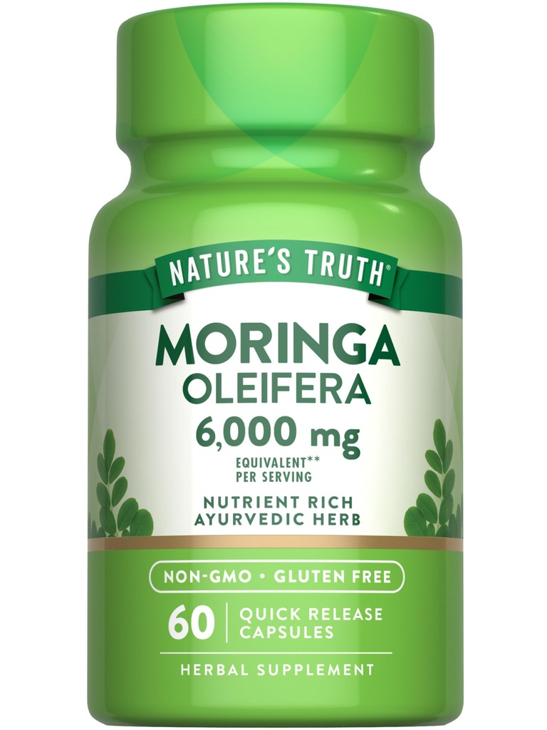Nature's Truth Moringa Oleifera Capsule Pills | from Leaf Extract | Non-GMO & Gluten Free Supplement