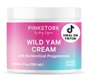Pink Stork Wild Yam Cream - Φυσική ισορροπία ορμονών για τις γυναίκες - PMS, γονιμότητα, Περιεμμηνόπαυση, Εμμηνόπαυση - Βιοτακτική Κρέμα - Αρωματισμένη, 4 oz