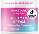 Pink Stork Wild Yam Cream - Kadınlar için Doğal Hormon Dengesi - PMS, Fertness, Perimenopause, Menopause - Bioidentical Cream - Unscented, 4 ozzzz