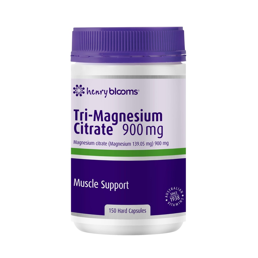 Henry Blooms Tri-Magnesium Citrate 900mg 150 Capsules Bulk Pack