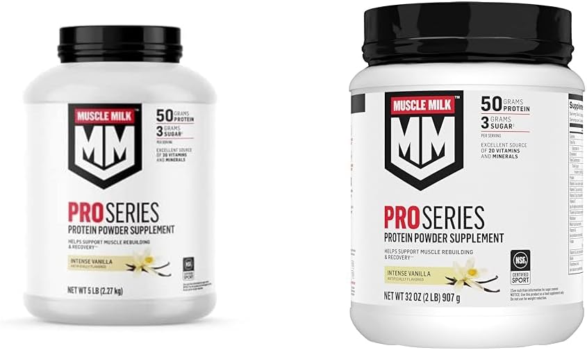 Kas Süt Pro Serisi Protein Toz Tamam, Intense Vanilla, 5 Pound 28 Hizmet ve 2 Pound 11 Hizmet, 50g Protein, 20 Vitamin & Minerals