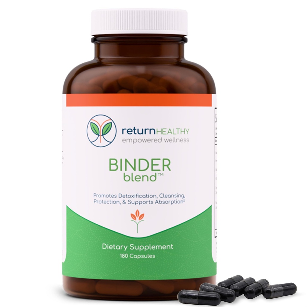 Binder Mix - Toxin Binder Supplement, Detox Capsules for a Health Gut - 180 Capsules - 90 Hizmet - 960 mg Aktif Charcoal & 480 mg Organik Chlorella - Bloating Relief - Bentonite Clay
