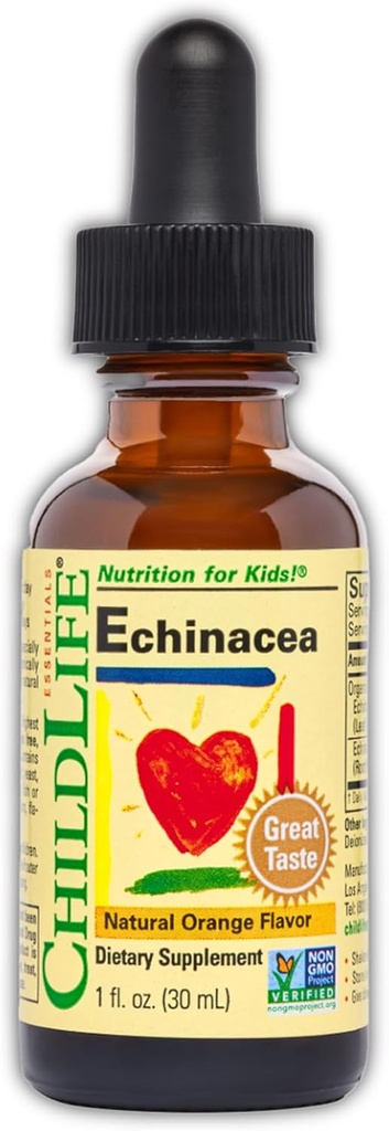 Çocuklar için ÇOCUK Echinacea - Çocuklar Echinacea Drops, Liquid Tincture, Bebekler için Alkol Ücretsiz Tamam, Toddler, Çocuklar - Natural Orange, 1 Fl Oz (Pack of 1)