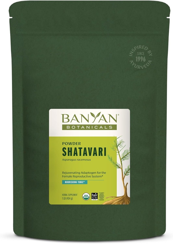 Banyan Botaniks Shatavari Toz – Organik Asparagus Racemosus Root Toz – Sağlıklı Reproductive System* – 1 lb. – Non-GMO Sustainable Sourced Vegan