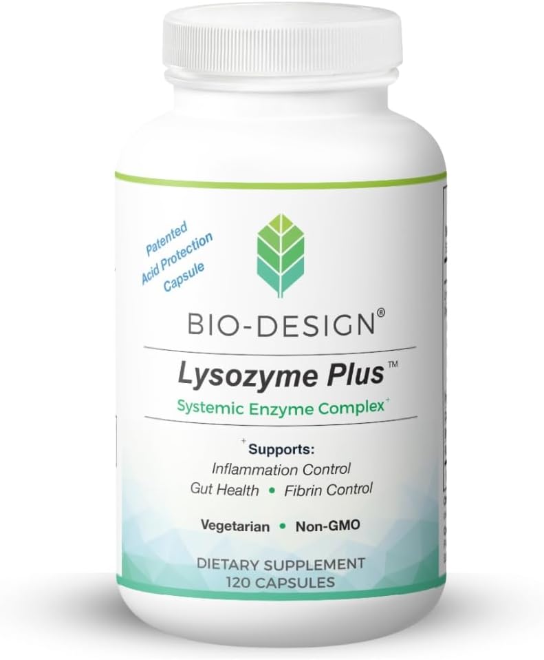 Lysozyme Plus Systemic Enzyme Kompleksi - Broad Spectrum & Highly Active Vegetarian Enzymes - Supports Gut Health, Fibrin & Inflammation Control - 120 Capsules