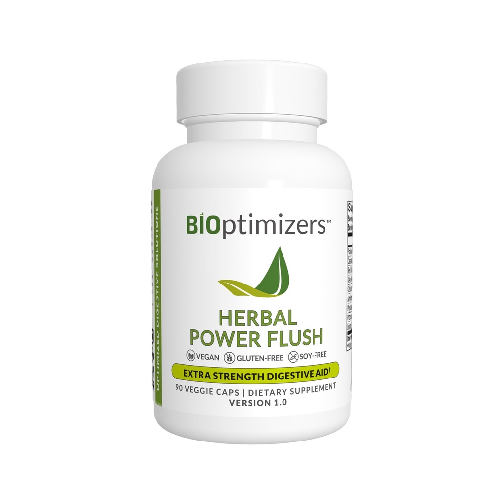 BIOptimizers Herbal Power Flush - Ekstra Kuvvet Digestive Cleanse - Eliminate Toxins Bowel Digestion - Bloating Discomfort Relief for Yetişkinler - 90 Capsules