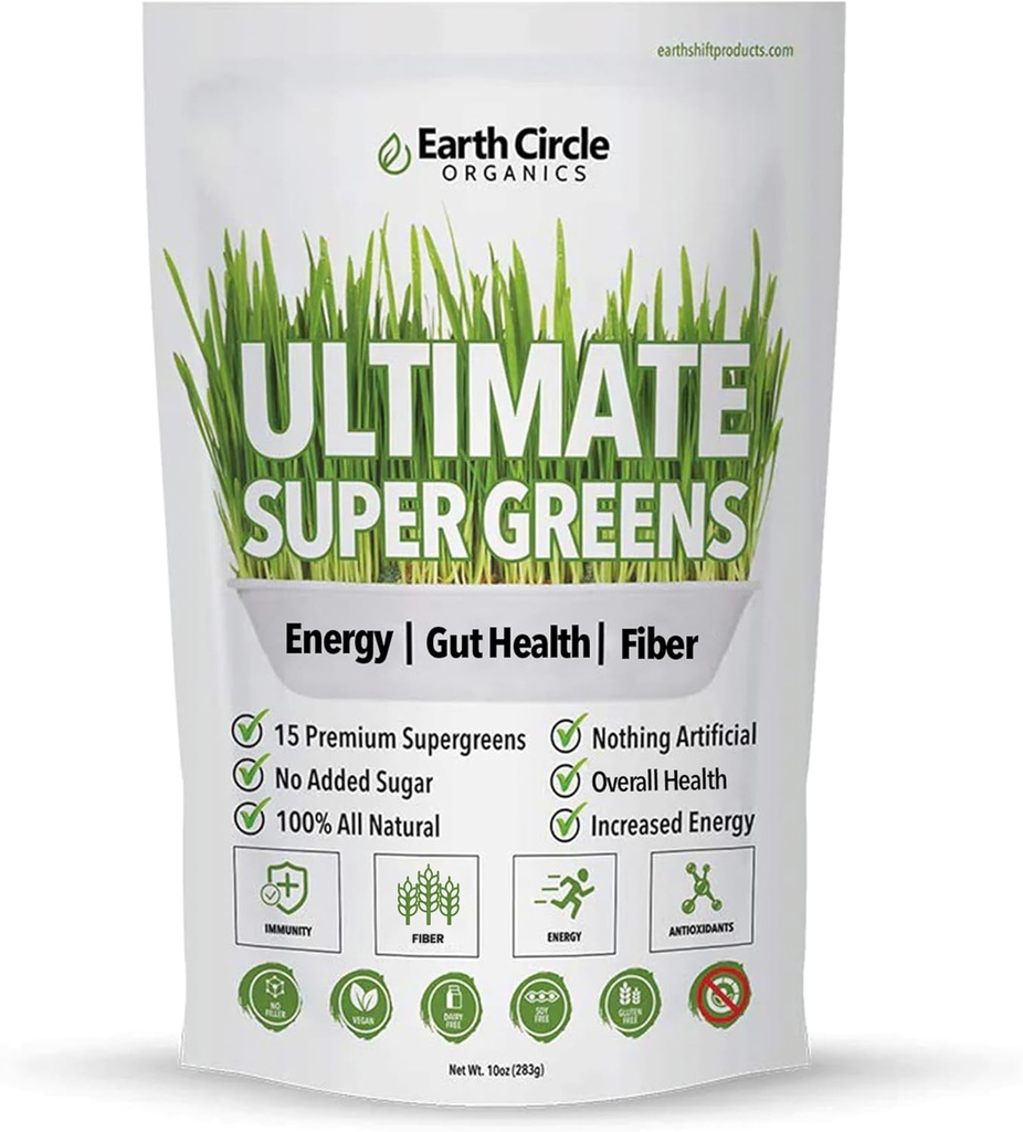 Βιολογικός Κύκλος Γης Ultimate Super Greens Powder 30 Υπηρεσίες, 10oz (πακέτο του 1)
