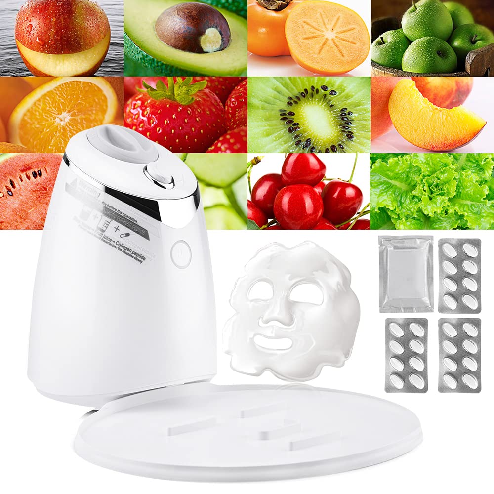 DIY Face Mask Maker Kit with 32 Collagen Tablets, Automatic Facial Mask Machine for Home Spa Skincare, Fresh Natural Hydration Masks for Deep Care Routine, Skincare Device, Beauty Device