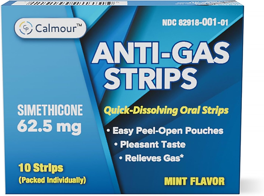 Anti Gas Relief 10 Strips | Mint Flavor Oral Dissolvable Anti Bloating Relief Strips | Yetişkinler için Hızlı Gaz Yardım | Kadınlar için Etkili Bloklama Yardım | Kadın için Etkili Bloklama | Simethicone Anti Bloating