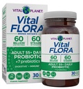 Vital Planet - Vital Flora Yetişkin 50 Günlük Probiyotik 60 Milyar CFU, 60 Diverse Strains, 7 Organik Prebiyotiks, Immune Support, Gas, Digestive Health Probiyotiks for Women and Men, 30 Capsules
