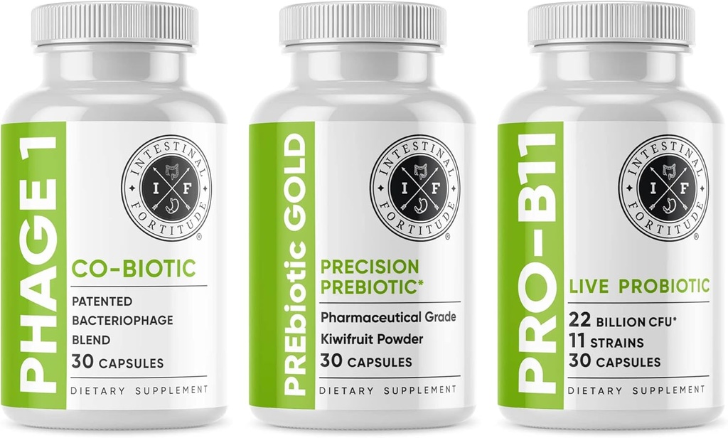 Intestinal Fortitude Gut Health Supplement Sche - PREbiyotik Gold, PRO-B11, Phage 1 - w/Gold Kiwiaving Pectin, SCFAs ve Mikrobiyom Desteği için 22 Milyar CFU, Soy, ve Süt-Free Capsules