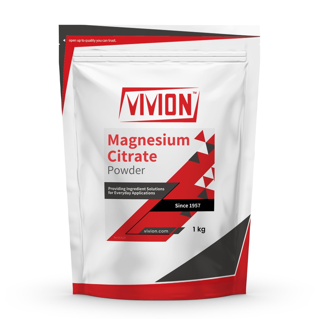 Magnesium Citrate Anhydrous Powder USP Grade - 1 kg (2.2 lb) - Fine Mesh Water Soluble Bulk Supplement Ingredient for Capsule & Tablet Formulations